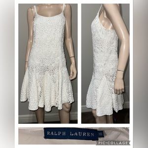 Ralph Lauren Embroidered Flared Sundress 10